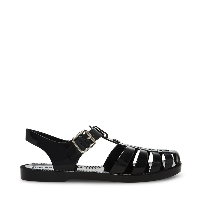 Black Steve Madden Bryn Women\'s Flat Sandals | PH 9670YBM